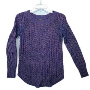 Calvin Klein Womens Woven Cable Knit Sweater, sz XS Purple Shimmer NEW